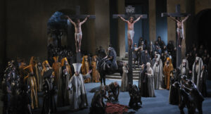 Crucifixion during the Passion Play